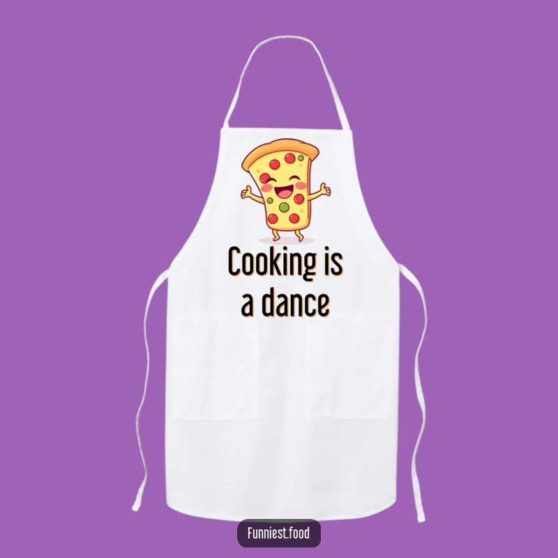 Funny Pizza Dance Apron: Laughing Slice Grooves, Kitchen Gift!