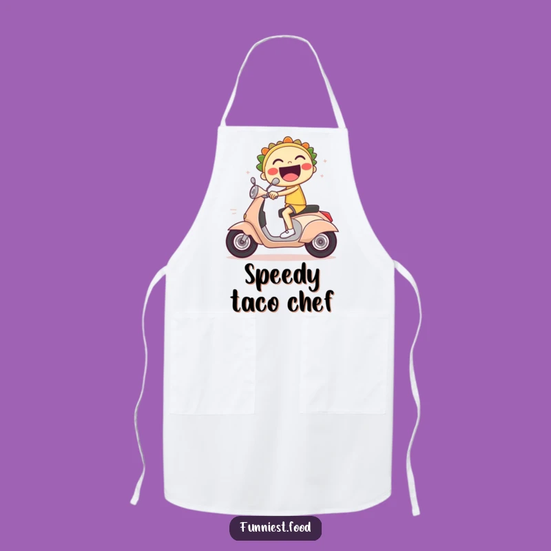 Funny Taco Rider Apron: Serve Up Laughs at High Speed with This Hilarious Gear!