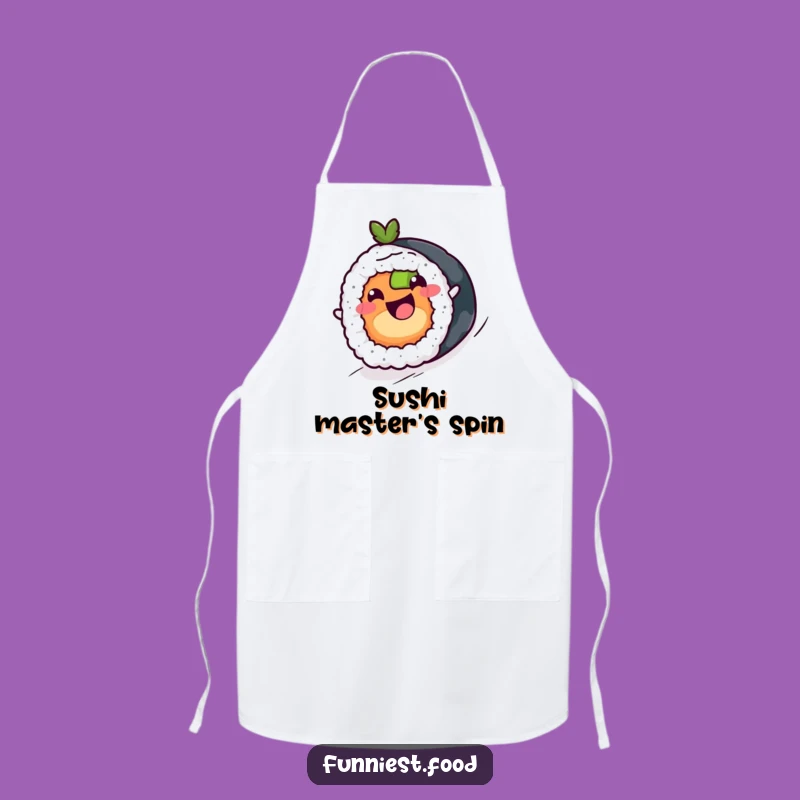 Funny Sushi Roll Apron - Cheerful Maki Rolling Downhill, Practical Funny Gift