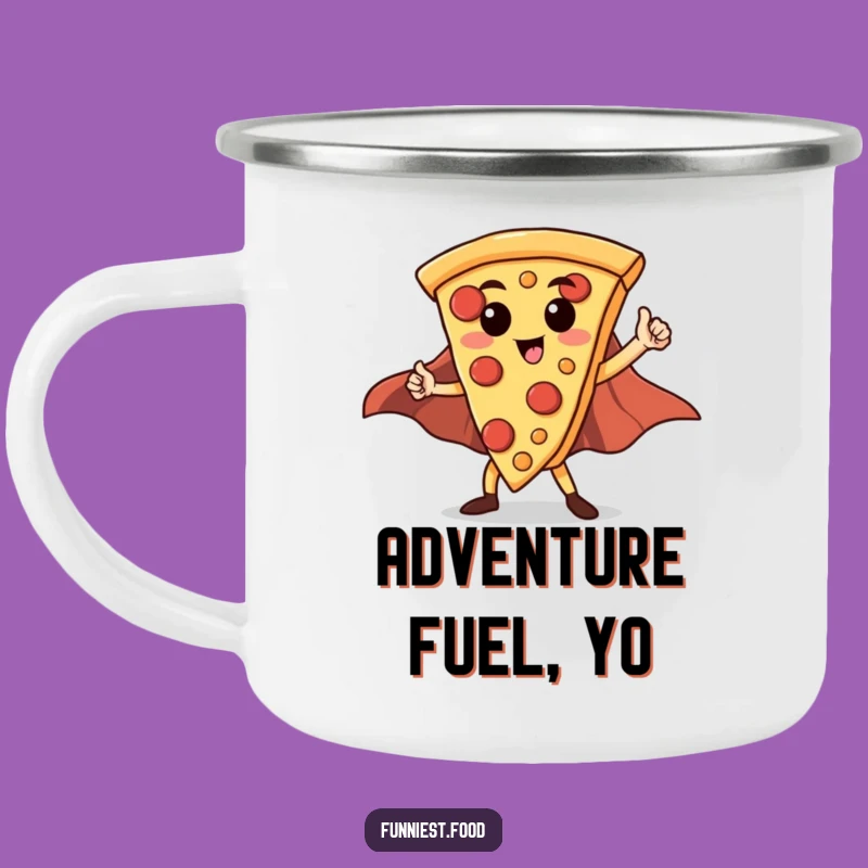 Funny Hero Pizza Slice Camping Mug: Fuel Your Adventures with Heroic Sips