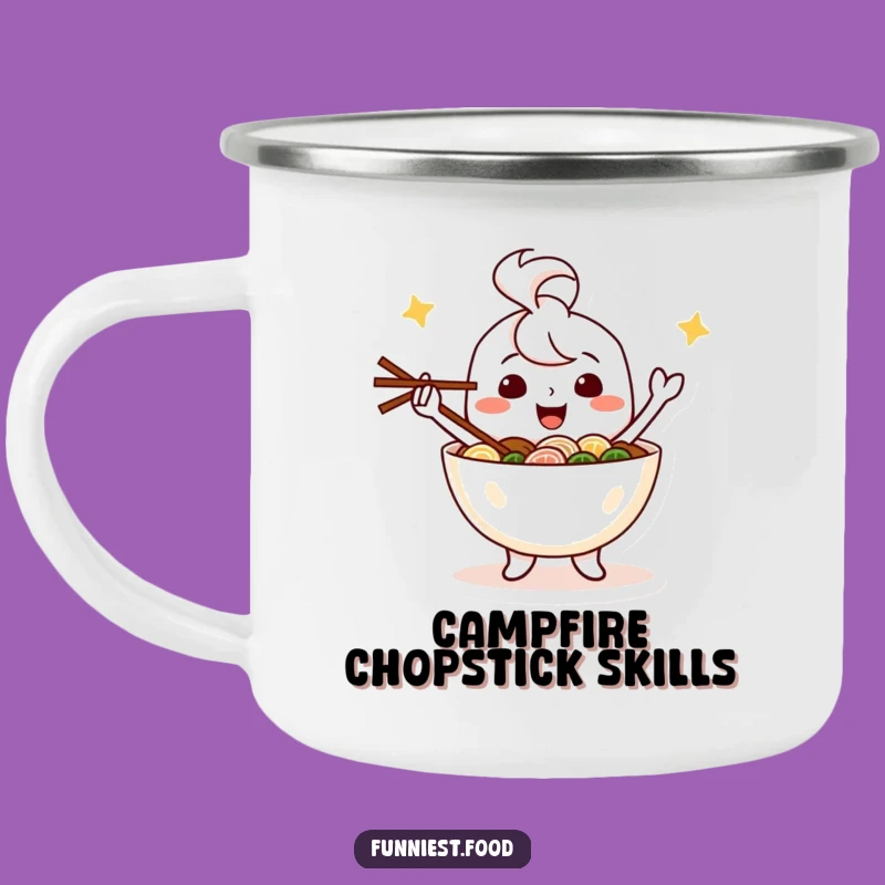 Funny Happy Ramen Bowl Camping Mug Adventure Fuel with Fun