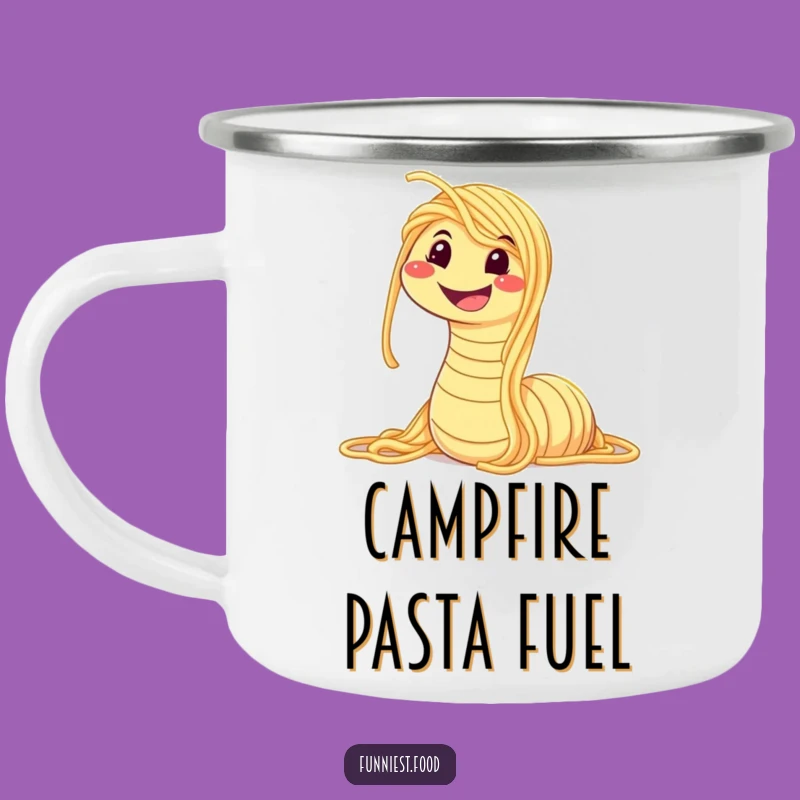 Funny Spaghetti Worm Camping Mug: Hilarious Outdoor Adventures with Pasta
