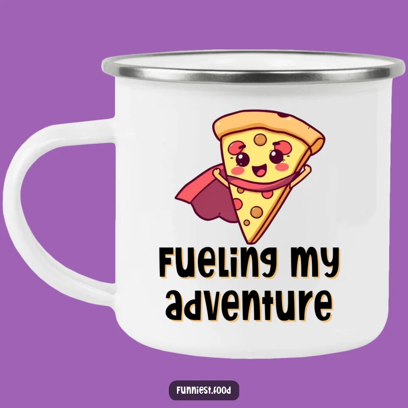 Funny Superhero Pizza Camping Mug - Adventure Fuel for a Heroic Sip