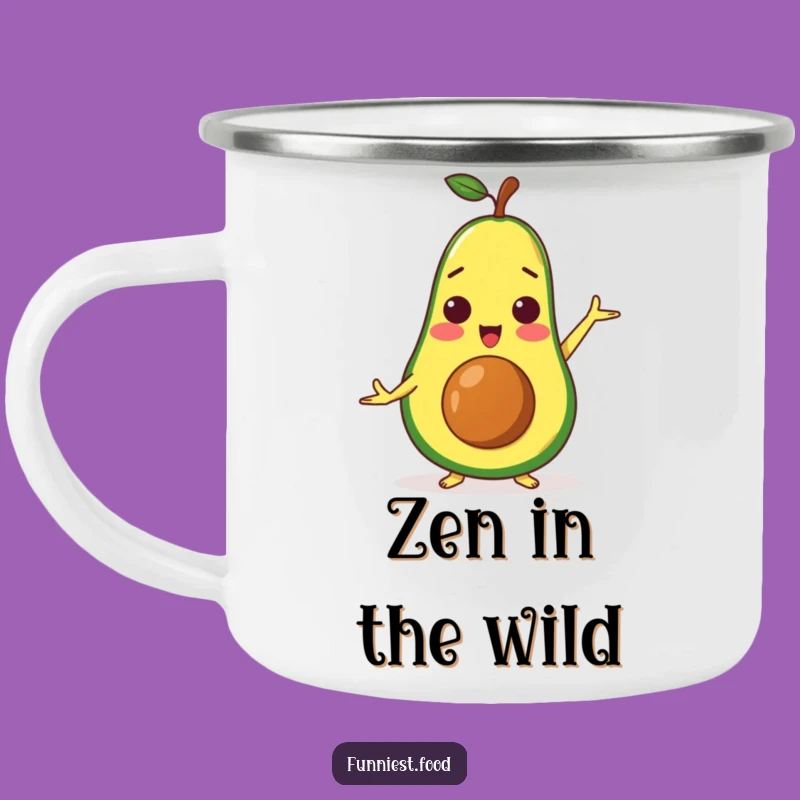 Funny Avocado Yoga Enamel Camping Mug - Healthy Outdoor Humor