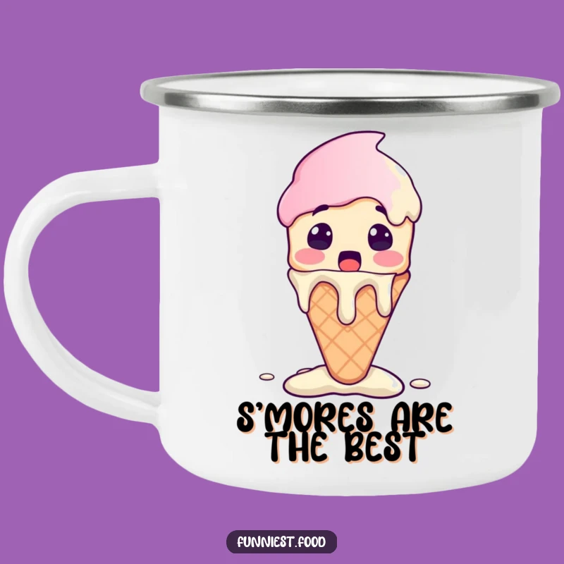 Funny Ice Cream Camping Mug - Melting Character, Great Funny Outdoor Gift!