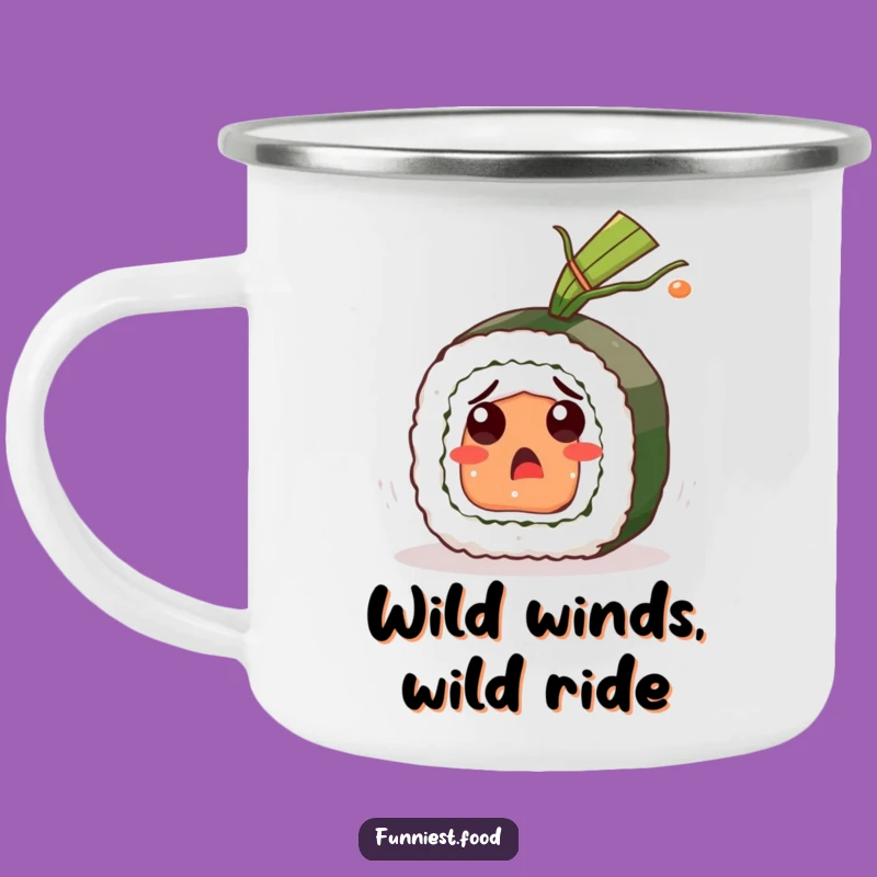 Funny Sushi Roll Camping Mug: Adventure Fuelled by Hilarious Surprise, A Gift