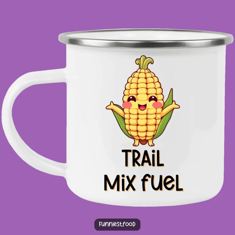 Funny Corn Cob Hug Camping Mug - Adventure-Ready Veggie Character for Your Drink