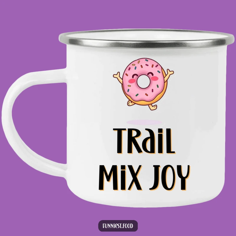 Funny Donut Camping Mug: Sprinkle Dance Adventure - Sweet Outdoors!