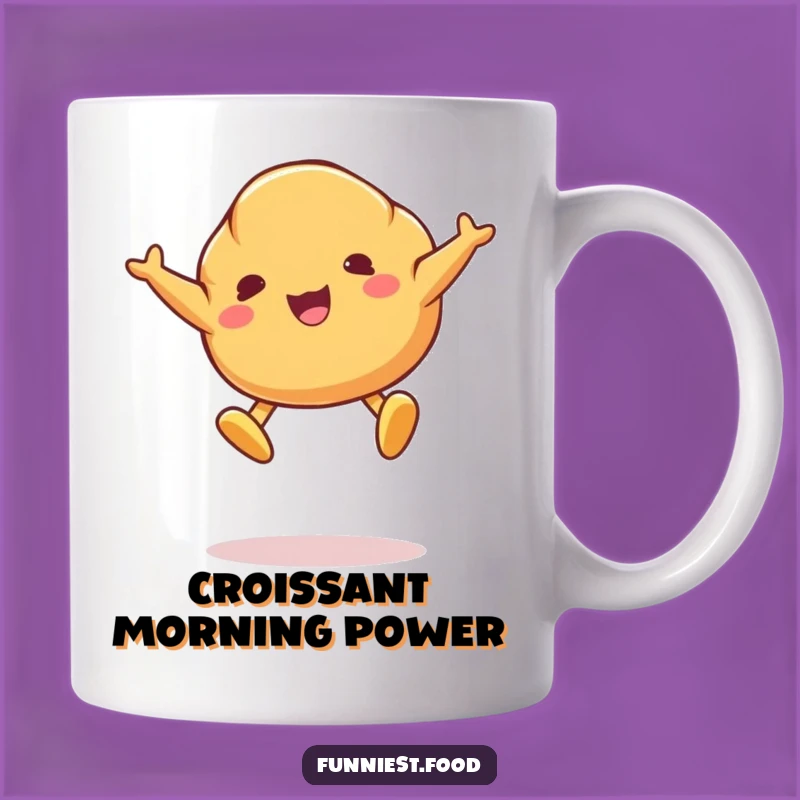 Funny Croissant Jump Mug - Hilarious Bakery Gift for Pastry Lovers!
