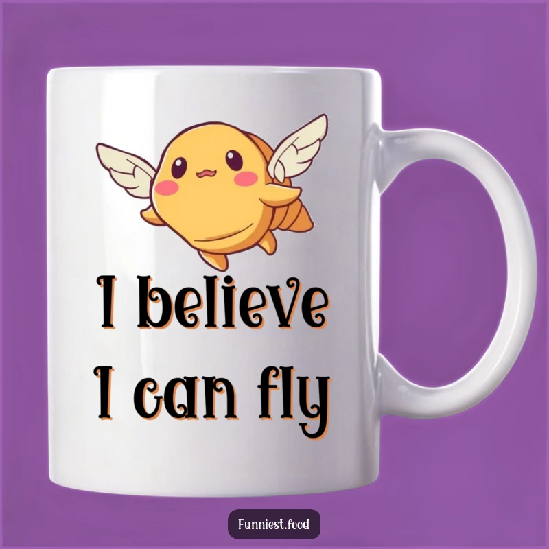 Funny Bewildered Flying Croissant Mug - A Hilarious Breakfast Gift for Pastry Lovers