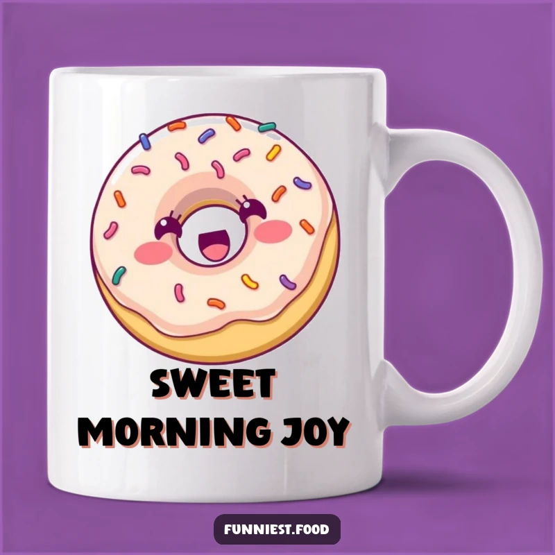 Funny Donut Bouncing Mug: Joyful Sprinkle Character, Hilarious Sweet Treat Gift