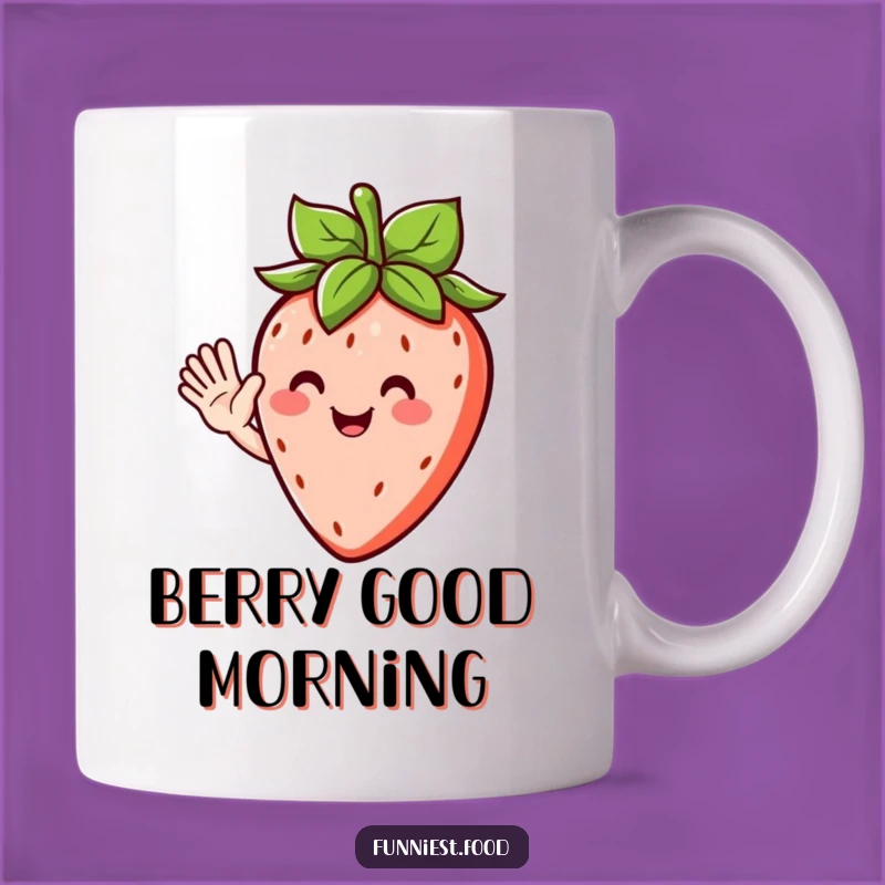 Funny Strawberry Wave Mug - Cheerful Fruit Character Gift for Berry Lovers