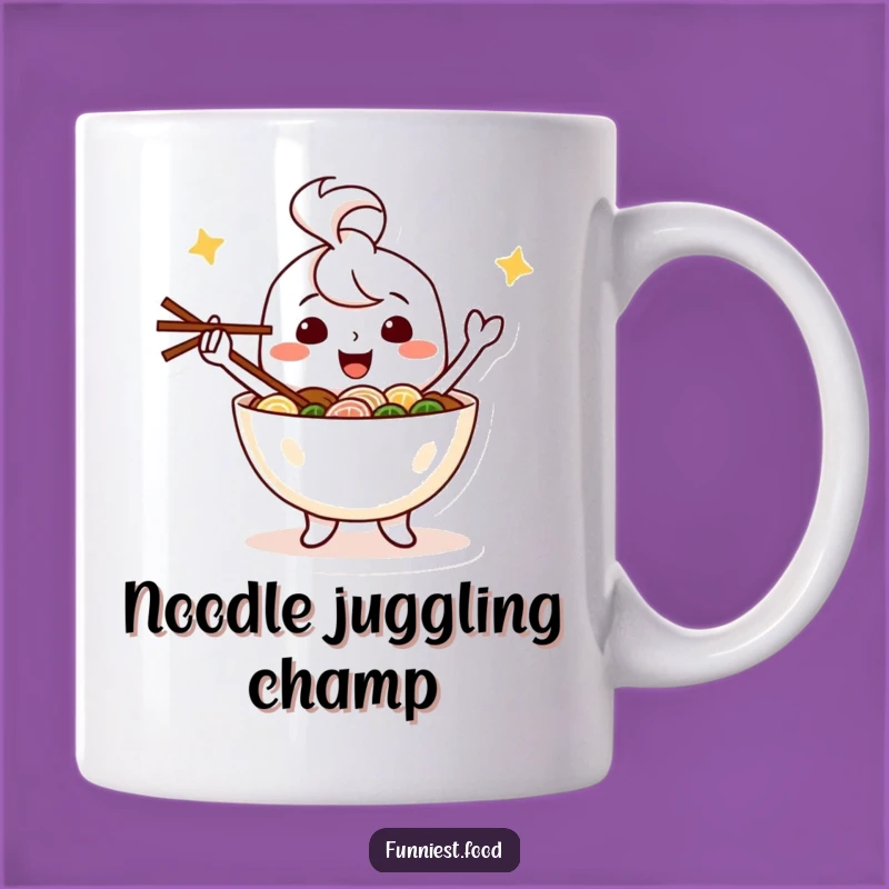Funny Happy Ramen Bowl Mug Juggling Fun and Delicious Gift Idea