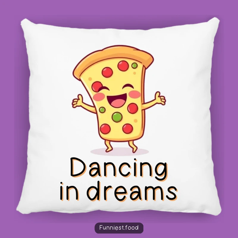 Funny Pizza Dance Pillow: Laughing Slice Grooves, Comfy Gift!