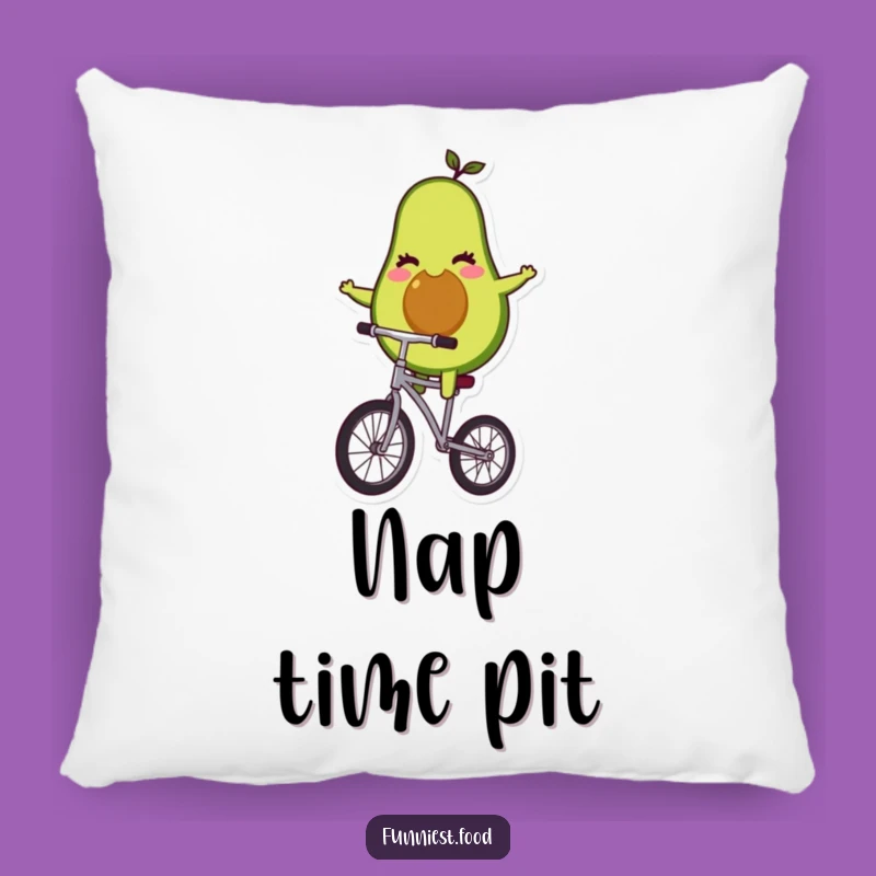 Funny Avocado Unicyclist Pillow: Cozy Comfort with Hilarious Healthy-Themed Charm