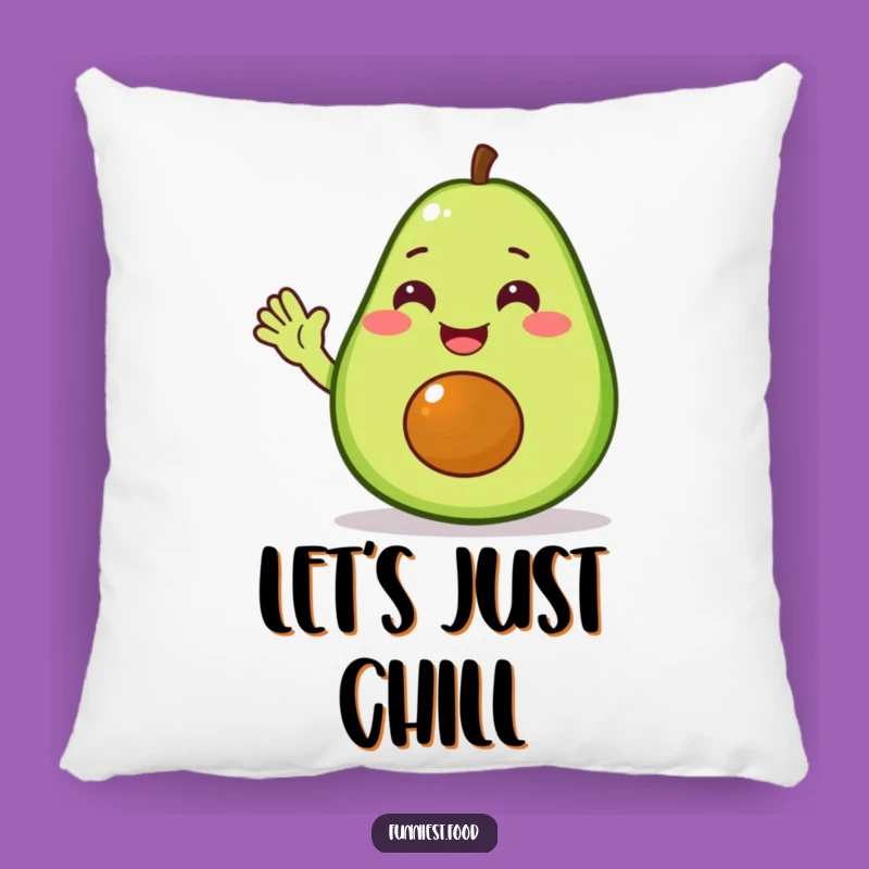 Funny Delighted Avocado Pillow, Cozy and Cheerful Accent Decor
