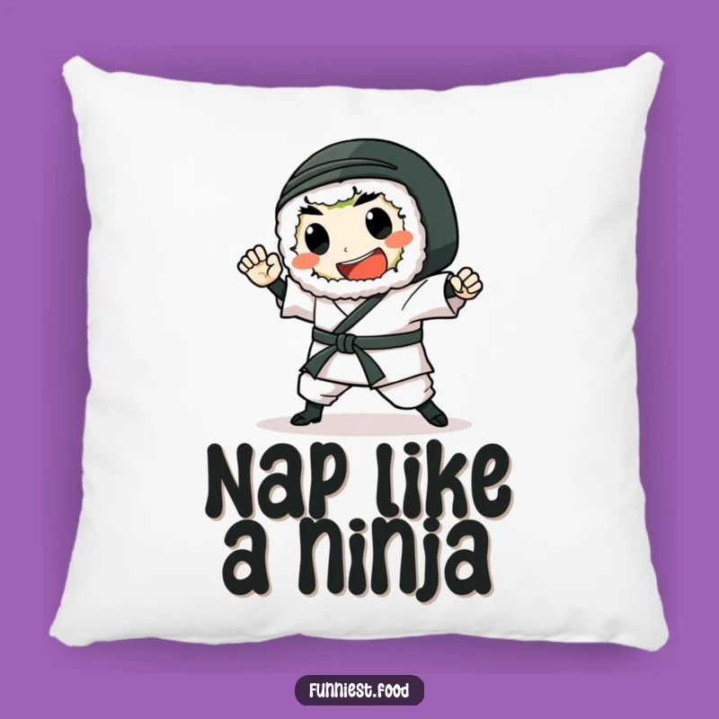 Funny Sushi Roll Karate Pillow: Cozy Japanese Comfort, Adorable Accent Pillow, Perfect Gift