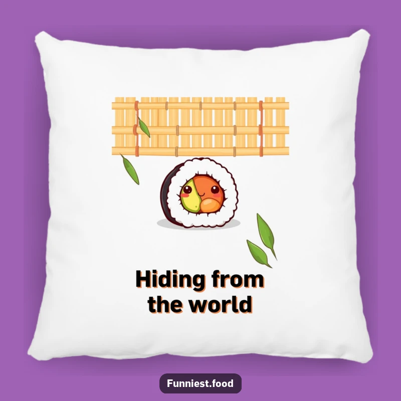 Funny Shy Sushi Roll Bamboo Mat Pillow - Cozy & Cute Comfort!