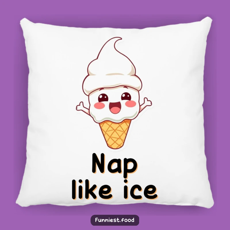 Funny Ice Cream Pillow: Cone Hat Comfort - Cozy Sweetness!