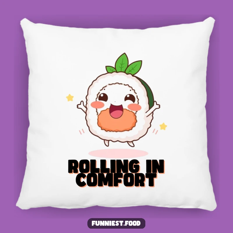 Funny Happy Sushi Roll Pillow: Cozy Comfort with a Dancing Delight