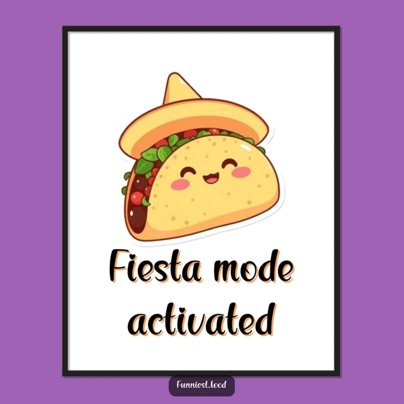 Funny Taco Sombrero Digital Art: Instant Hilarious Fiesta Decor Print