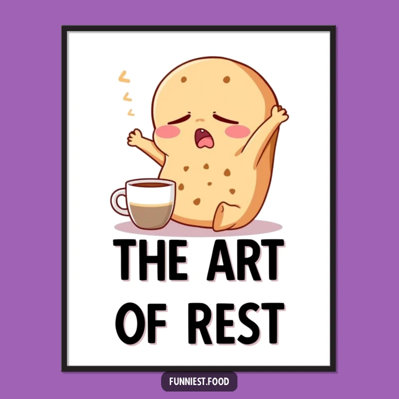Funny Bagel Sleepy Coffee Digital Art: Instant Morning Vibes, Hilarious Wall Decor, Perfect Gift