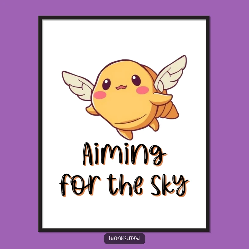 Funny Bewildered Croissant Digital Art: Hilarious Flying Pastry for Instant Joy