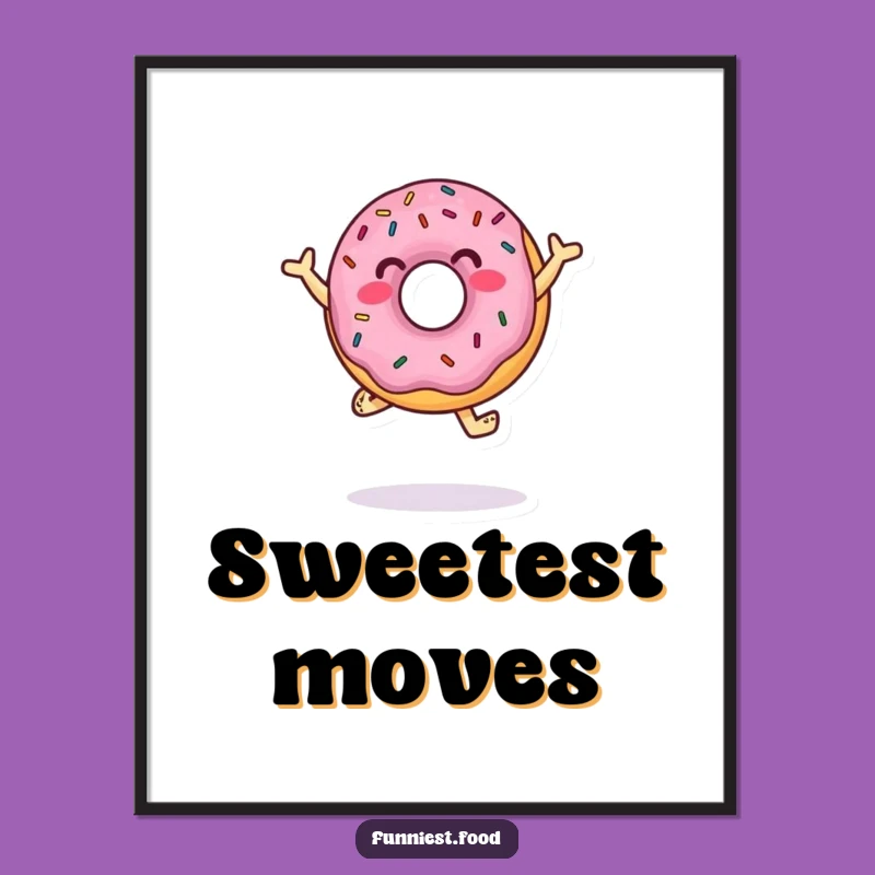 Funny Donut Digital Print: Sprinkle Dance Art - Instant Sweetness!