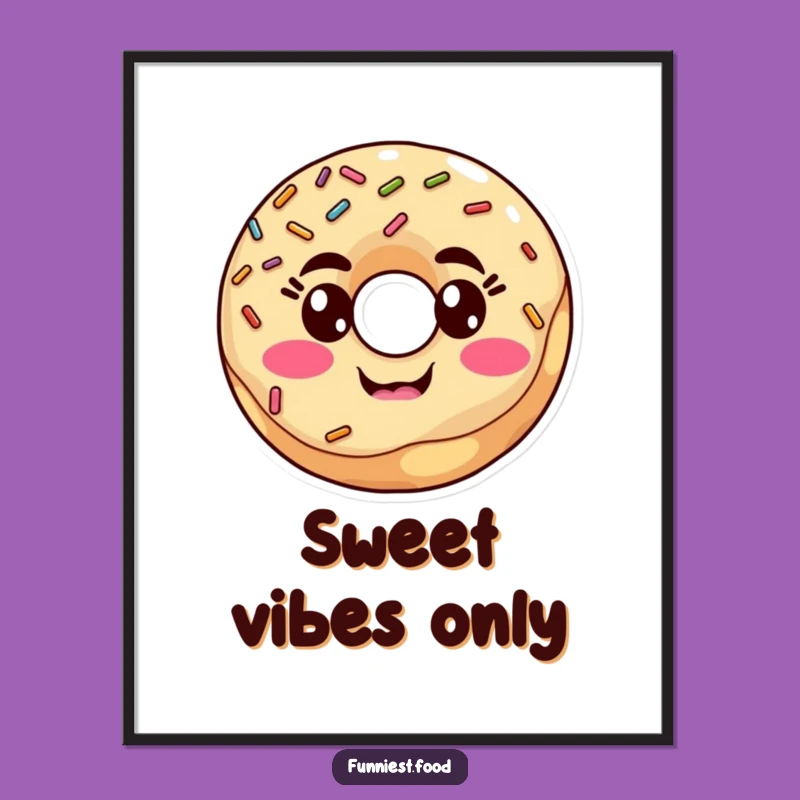 Funny Donut Sprinkle Face Digital Art: Instant Humor for Your Walls, Great Funny Gift