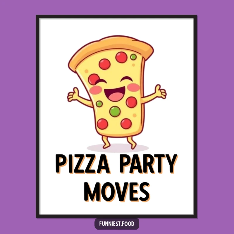 Funny Pizza Dance Digital Print: Laughing Slice Grooves, Instant Party!