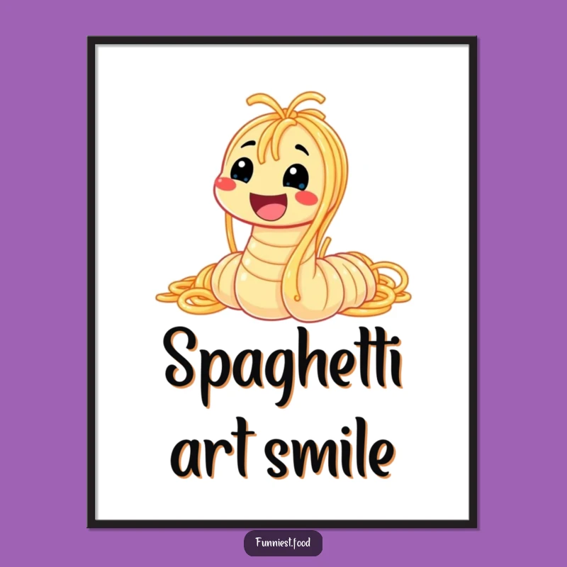 Funny Spaghetti Worm Digital Art: Instant Hilarious Pasta Download for Your Walls