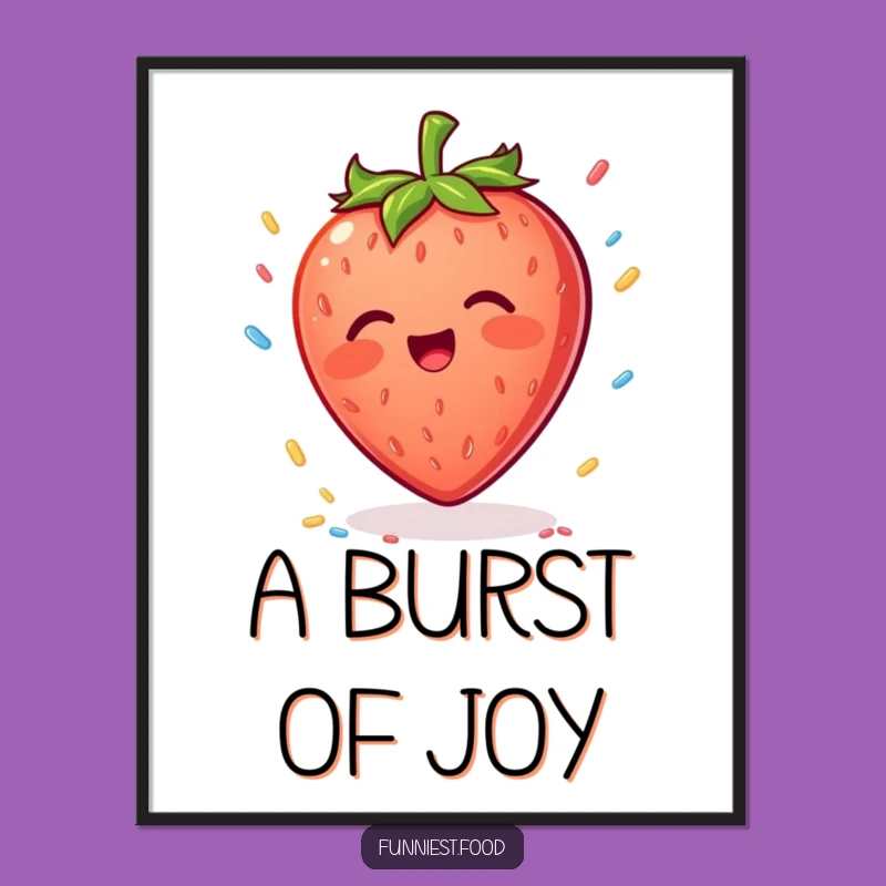 Funny Strawberry Sprinkle Digital Art: Instant Sweet Joy, Cheerful Wall Decor, Perfect Gift
