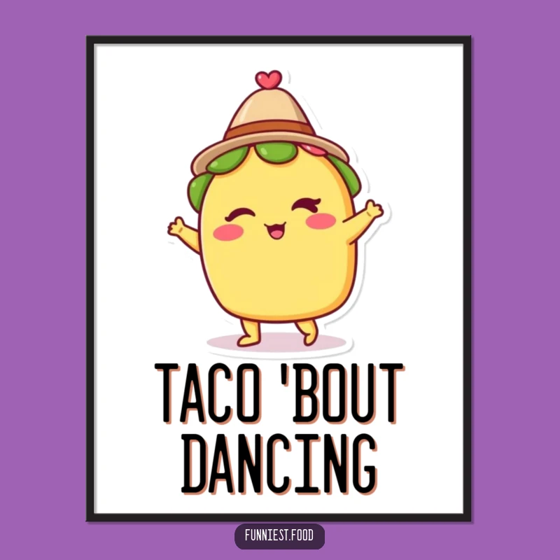Funny Winking Taco Dancing Hat Digital Art - Instant Fiesta Decor!
