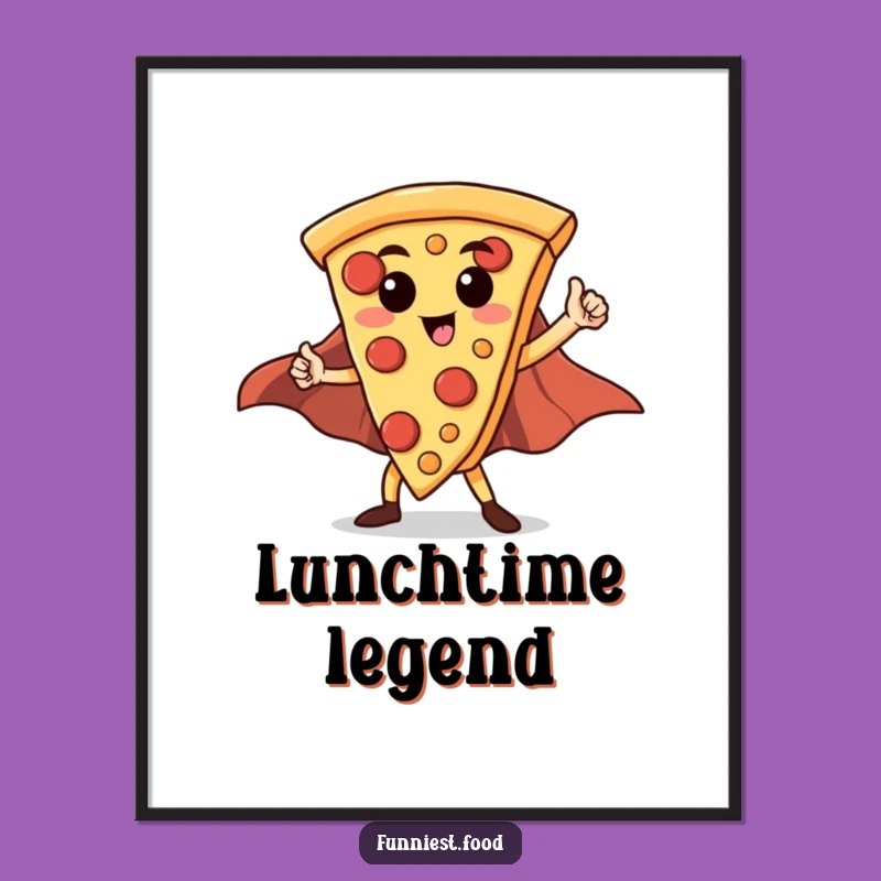 Funny Hero Pizza Slice Digital Art Print: Inject Instant Fun and Heroism into Your Space