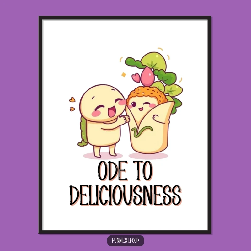 Funny Taco Burrito Serenade Digital Art: Instant Fiesta Charm, Hilarious Wall Decor, Perfect Gift