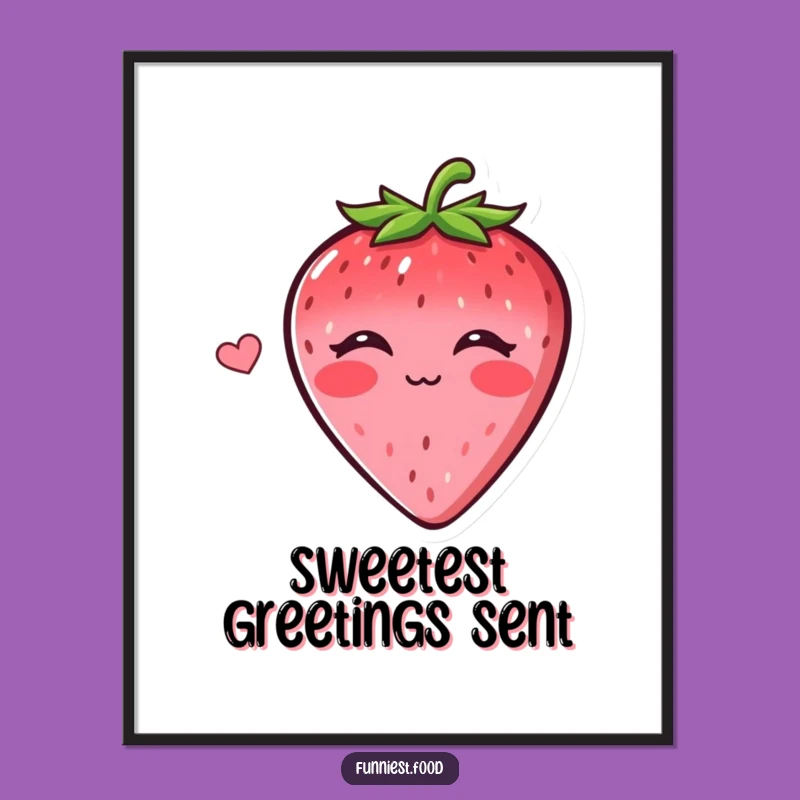Funny Strawberry Kiss Digital Art: Instant Sweet and Hilarious Decor