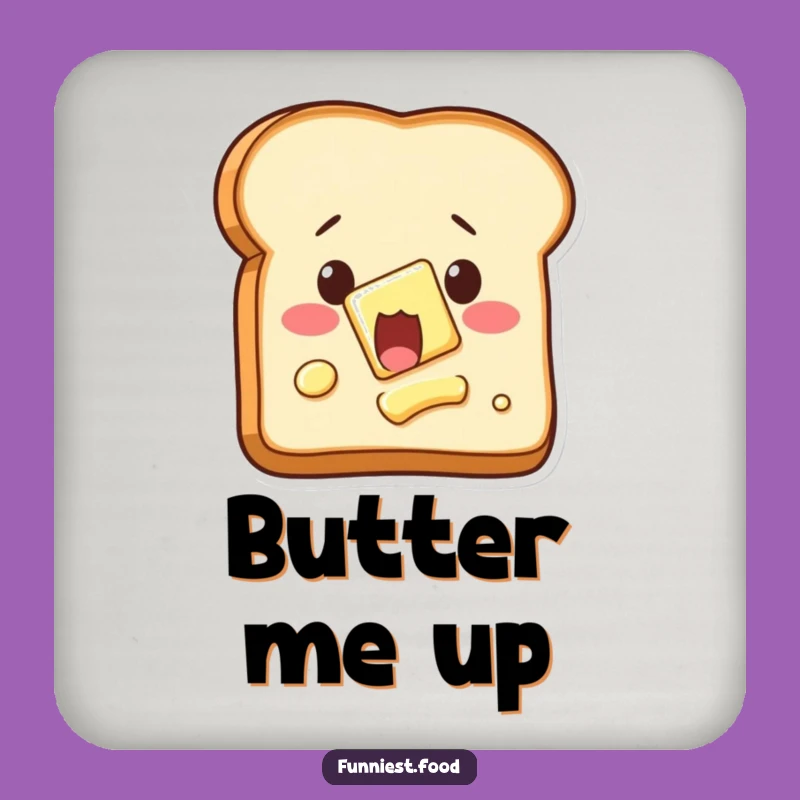 Funny Self-Butterin' Toast Coaster: Protect Surfaces with Breakfast Humor