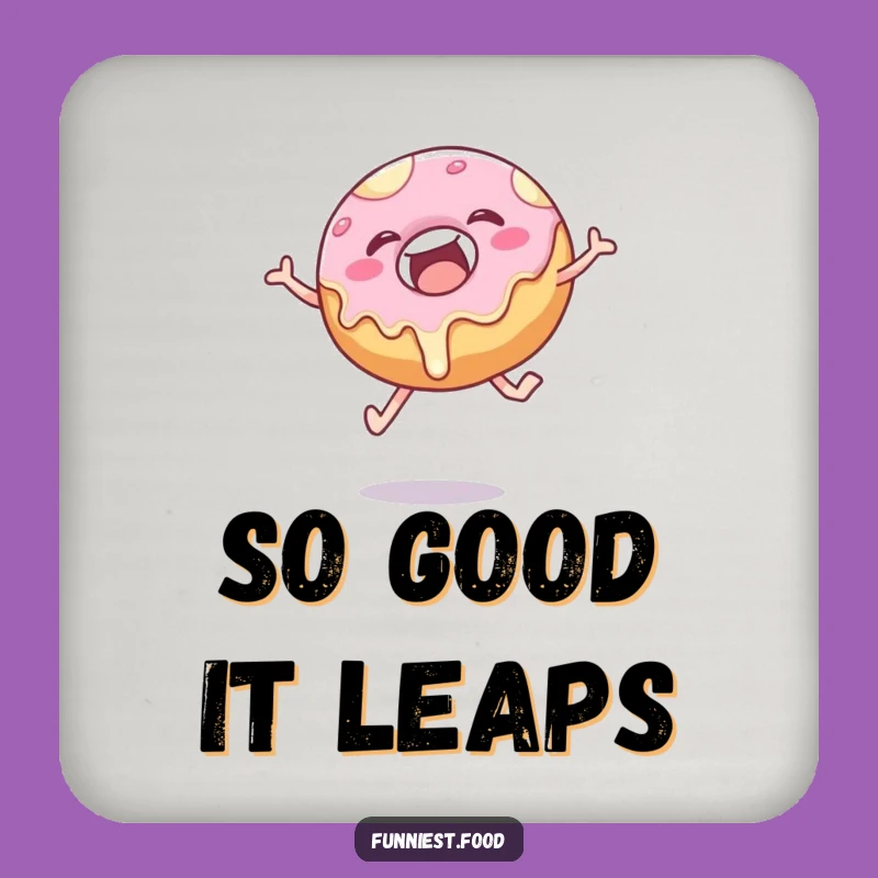 Funny Donut Leap Coaster: Protect Surfaces with Pastry Pizzazz