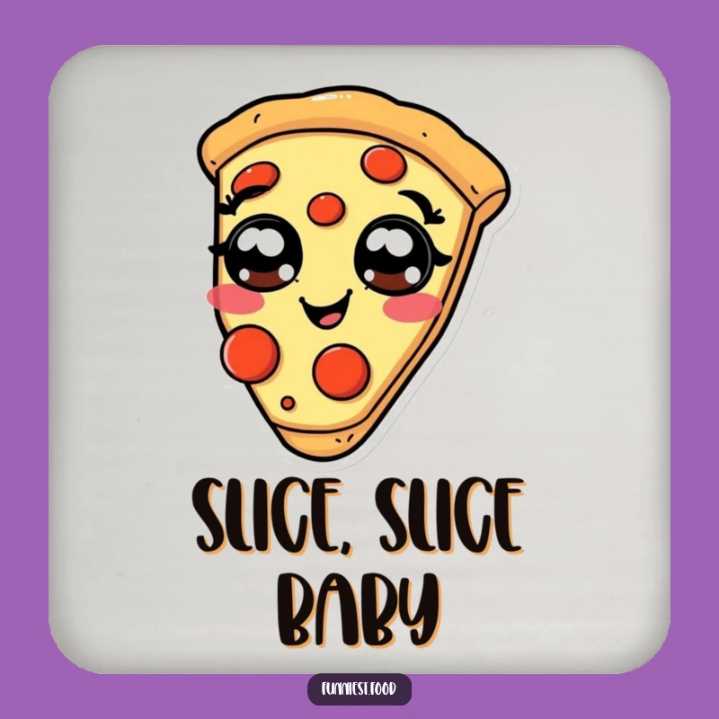 Funny Giggling Pizza Coaster: Protect Surfaces with Pepperoni Fun