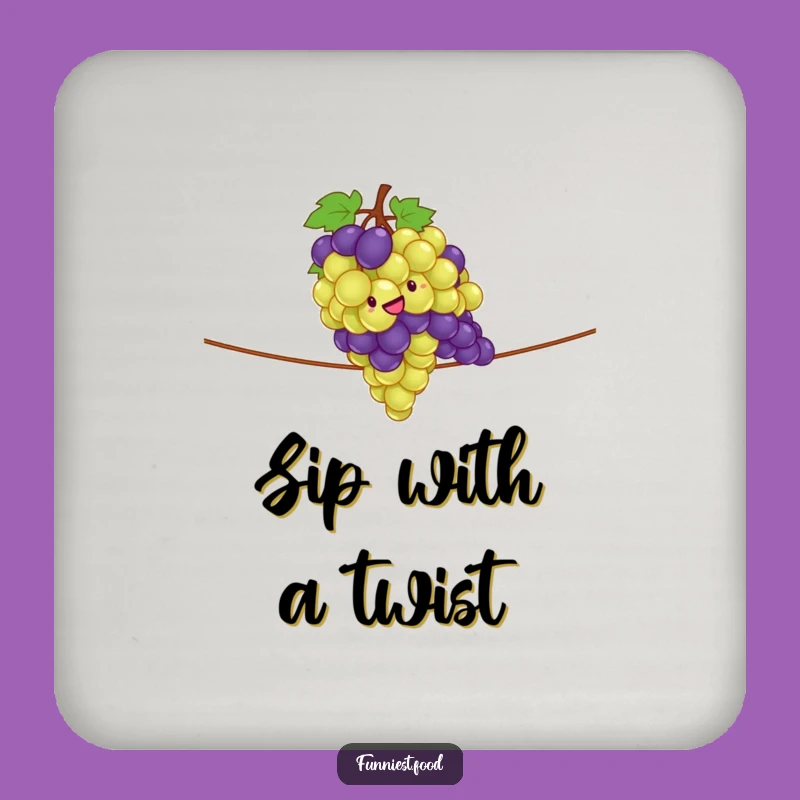 Funny Grape Tightrope Coasters - Sip with Acrobatic Style