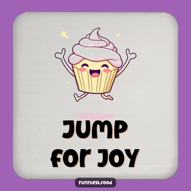 Funny Joyful Cupcake Coaster Protect Surfaces with Celebratory Flair