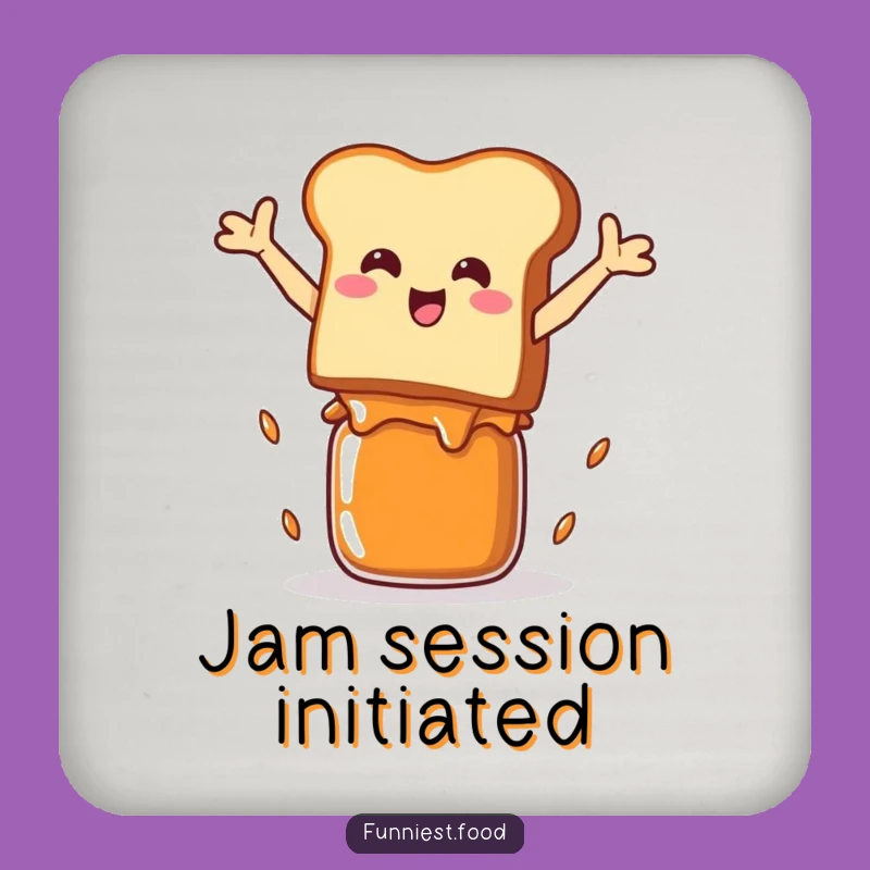 Funny Toast Leap Coaster Set: Protect Surfaces with Breakfast Character Flair