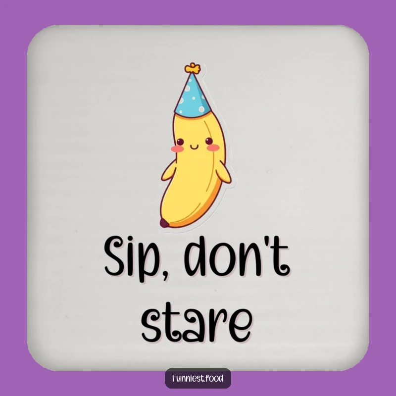 Funny Shy Banana Party Coaster Set - Protect Tables with Bashful Charm