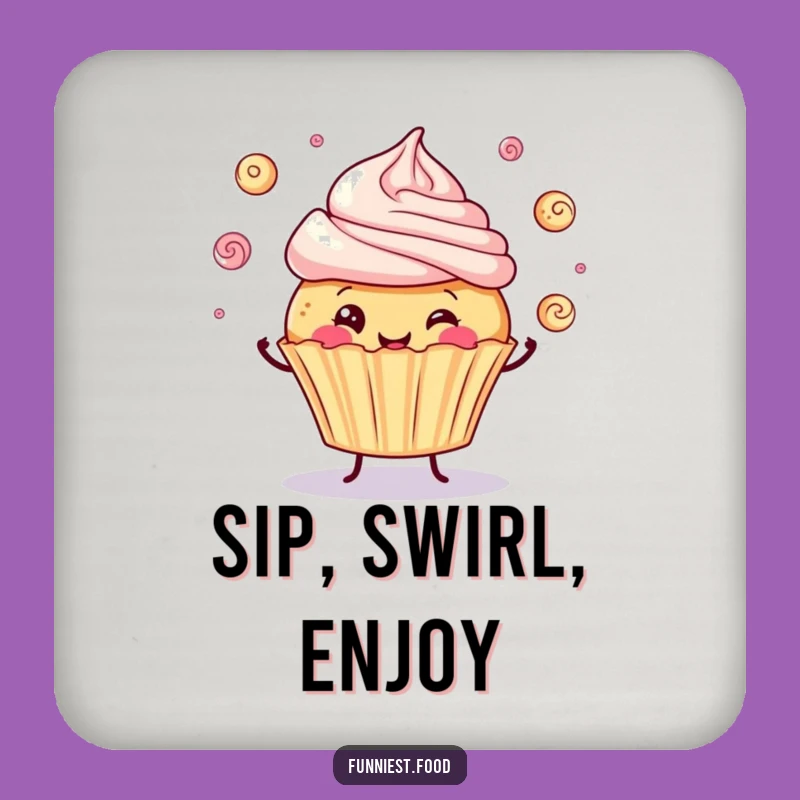 Funny Cupcake Juggling Coasters - Protect Surfaces with Sweet Style