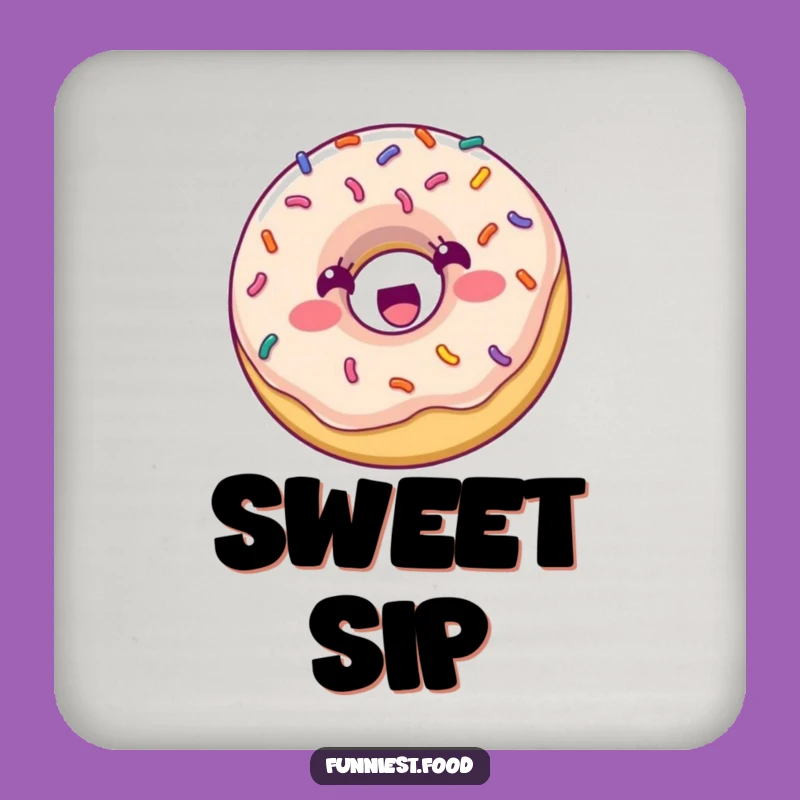 Funny Donut Bouncing Coaster: Protective Sprinkle Character, Humorous Tabletop Decor