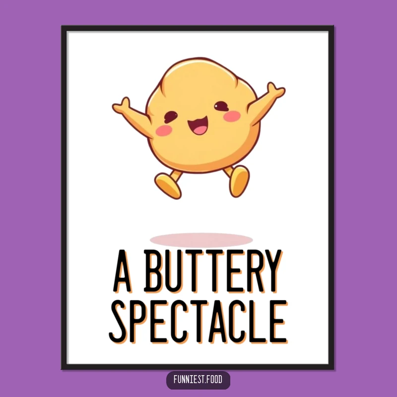 Funny Croissant Jump Poster - Hilarious Bakery Wall Art for a Laugh!