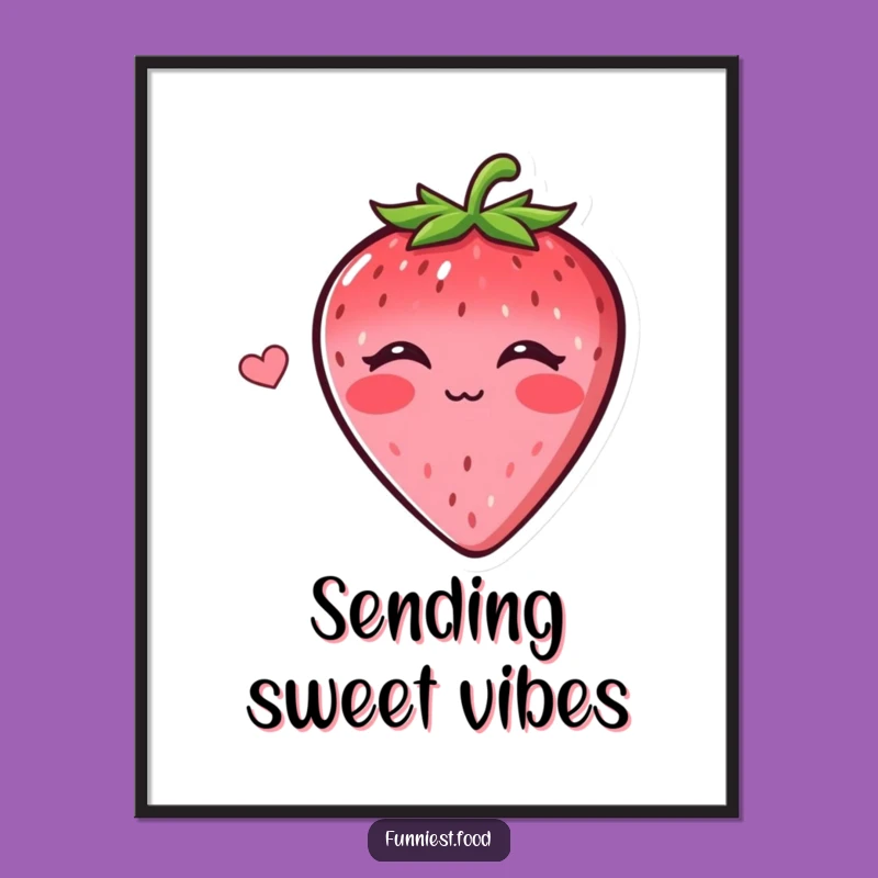 Funny Strawberry Kiss Poster: Sweet and Hilarious Fruit Art for Your Walls