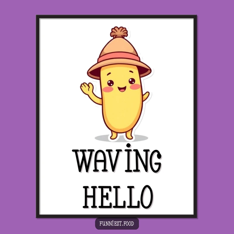 Funny Banana Hat Poster: Playful Fruit Art, Perfect Funny Gift