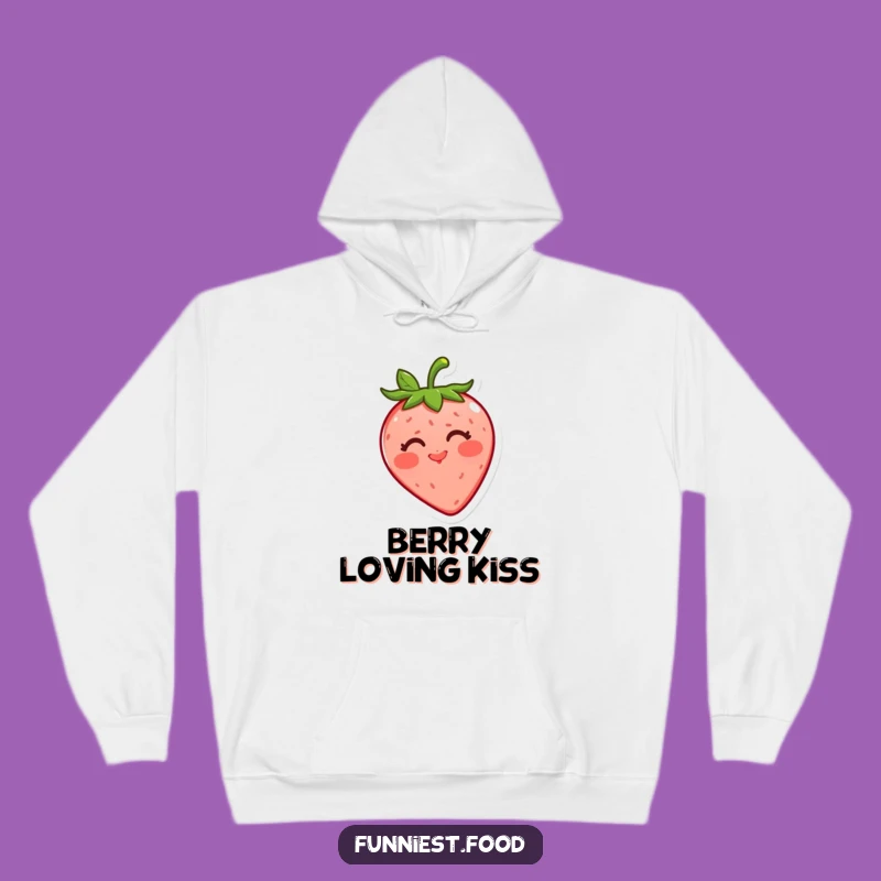 Cozy Funny Strawberry Kiss Hoodie: Snuggle Up with This Adorable Fruit Design Gift