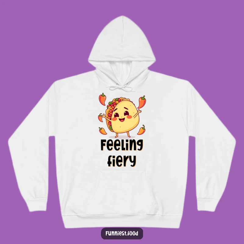 Funny Taco Juggling Hoodie: Warm Spicy Character, Cozy Humorous Foodie Apparel
